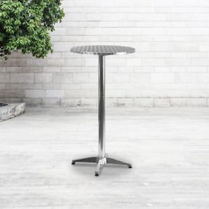 Flash Furniture 23.25&#034; Round Aluminum Indoor-Outdoor Bar Height Table with Flip-