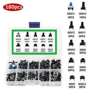 180 Pcs 10 Values Tactile Push Button Switch Micro Momentary Tact Assorted Kits