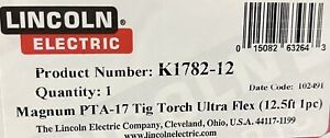 Lincoln Electric K1782-12 PTA-17 Pro-Torch TIG Torch Ultra-Flex Cable 12.5ft