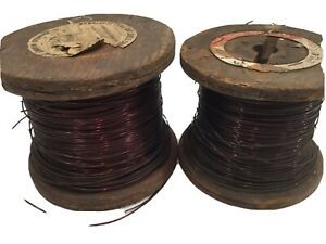 2 Spools Vintage 1943 ACME REA Enameled Magnet Wire .0320 Guage Kennecott Wire