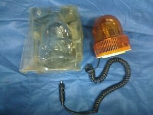 AMBER ROTATING BEACON EMERGENCY MAGNETIC VEHICLE LIGHT LAMP 12VOLT
