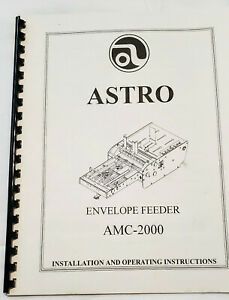 Operating Instructions Manual for Astro AMC-2000 Envelope Feeder