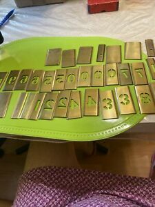 Reese’s Lockedge  Adjustible Brass Stencils Gothic Letters 1” In Original Box 34