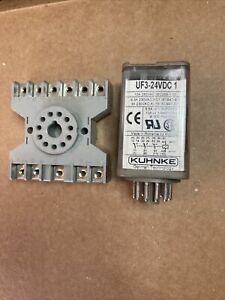 KUHNKE UNIVERSAL RELAY UF3-24VDC1 10A 250 VAC (172-2) And Socket