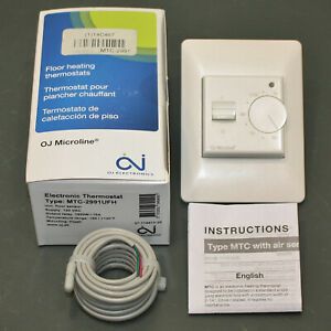 Thermosoft Electric Floor Heater Thermostat MTC-2991, White Flush, 120V 1900W