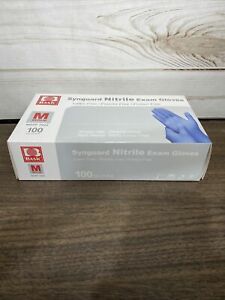 Synguard Nitrile Exam Gloves, Blue, Medium, Box of 100.  Ships Free!!!