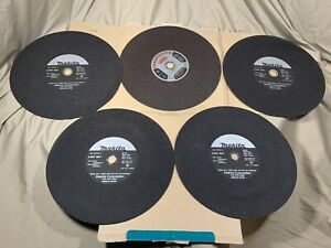 5pcs | (4x) Makita 16&#034;x1/8&#034;x1&#034; | Walter 16&#034;x7/64&#034;x1&#034; Cut-Off Wheel 1&#034; Arbor
