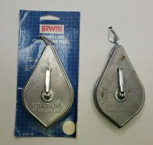 2 VINTAGE IRWIN, STRAT - LINE, CHALK LINE REEL # 125-100 1 NEW 1 USED