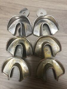 Lot of 6 Metal Rim-Lock Impression Tray L15, Full Lower Dentsply Caulk