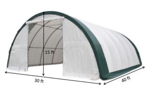 Gold Mountain Single Truss Arch Storage Shelter W30&#039;xL40&#039;xH15&#039;