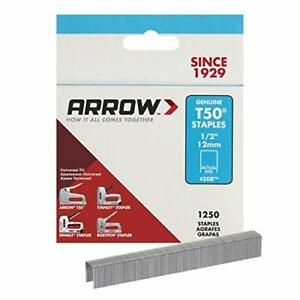 Arrow 508 Genuine T50 1/2-Inch Staples, 1,250-Pack