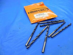 7PCS HERTEL 3/16 TiAlN COBALT JOBBER TWIST DRILL BIT 2&#034; LOC 3 1/2 OAL .1875