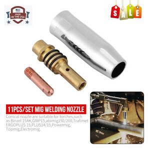 MIG Welder Torch Nozzles Contact Tips Gas Diffuser Set Welding Gold Tip Holder
