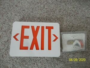 TCP Energy Efficient Exit Sign Red LED Model# 20743D ~ AC /DC Battery ~Dual Side