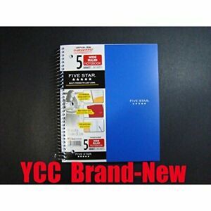 Mead Five Star Spiral Notebook 5 Subject,200 Sheet,wide Ruled,10.5 X 8 In,sky