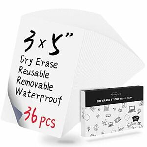 Dry Erase Sticky Note Pads 3x5&#034;| 36pcs Reusable Small Medium 3&#034;x5&#034; (36 Pcs)