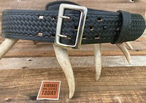 Desantis 38 Black Basketweave Leather Standard 2 1/4 Police Duty Belt 1/2 Lined