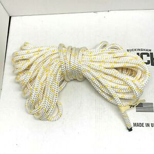 BUCKINGHAM MFG 1/2&#034; XTC 12 HOLLOW BRAID YELLOW ROPE 79 FEET - 255068