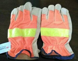 2 Pair Lot Of 3M Scotchlite Reflective Material Safety Gloves Size XL NEW