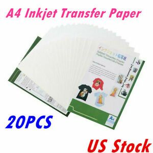 US 20PCS A4 Inkjet Transfer Paper for T-shirt Heat Transfer Paper