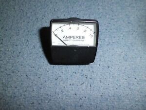 Vintage Sealed Panel Ammeter 10 Amps DC by Ammon Instruments-USA