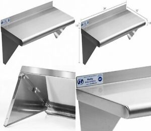 Stainless Steel Shelf 12 x 24 Inches, 230 lb, Commercial NSF Wall 12&#039;&#039;x24&#039;&#039;