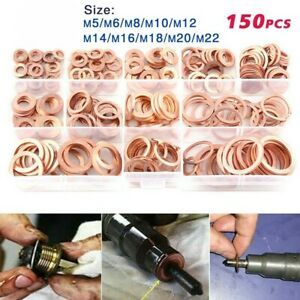 Assortment Washer Gasket Compression Crush Flat Ring Kit Seal Set With Box