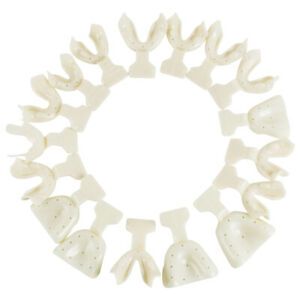 17 pcs Dental Dentist White Impression Trays Edentulous Jaw Complete Denture FDA