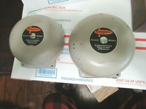 2-VINTAGE FARADAY ALARM BELL #3430 120 VOLTS 6&#034; DIA