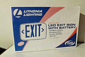 New Lithonia Lighting LQM S W 3 R 120/277 EL N M6 Quantum LED Exit Sign