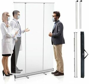 Levovo Floor Standing Sneeze Guard, 6.5 Ft H 4 Ft W (80 H 48 W), Portable With