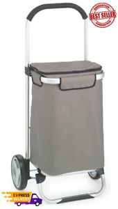Euro Shopping Tote Cart w/Fabric Bag, Foldable, Aluminum Frame