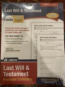 Adams SIMPLE TO USE Last Will &amp; Testament Kit Forms Free with Online Access NEW