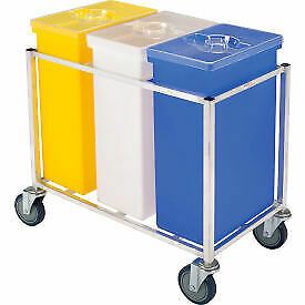 Winholt 148PIB-Triple Ingredient Bin Cart, Aluminum Cart w/3 Polyethylene Bins