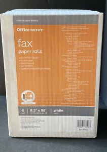 Office Depot® White Fax Paper Rolls 1/2&#034; Core, 98&#039; Roll 6/ Box BRAND NEW