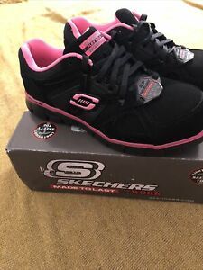 USED 1 TIME ONLY Skechers 76553 Bkpk Sz 8 Work Shoes,8,M,Black,Alloy,Womens