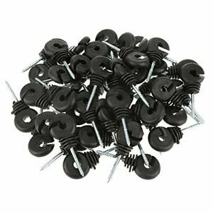 SANON Black Screw Insulators 50pcs/set Screw-In Ring Insulators Electric Fenc...