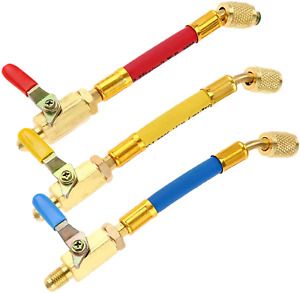 wadoy R134A R410A R22 R12 Refrigeration Charging Hose Set with Ball Valve, AC HV