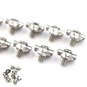 Stainless Steel 10x Grips Clamp Wire Cable Wire Ropes Clip Rope Simplex 2mm