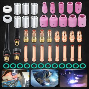 49Pcs TIG Welding Torch Stubby Gas Lens #10 Pyrex Glass Cup For