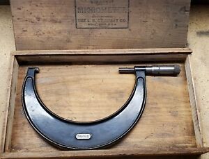 Starrett No.436 OD Outside Mic Micrometer 5-6&#034; Original Vintage Wood Box