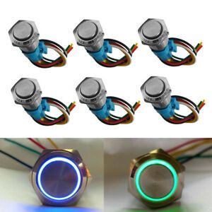 6 Pcs Push Button Switch Self-locking Mounting Hole Diameter:16mm Affordable