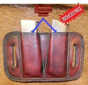 REDUCED PRICE Leather Double MAG POUCH for 1911 Single Stack 45 acp magazines