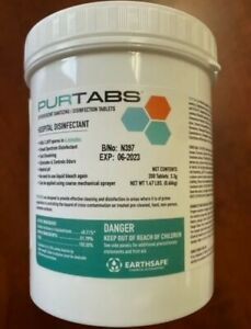 PURTABS Hospital Disinfectant - Tub of 200, 3.3g tablets  FREE SHIPPING