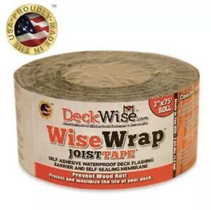 DeckWise Joist Tape WiseWrap Self Adhesive Deck Flashing Tape - 3&#034; x 75&#039; Roll