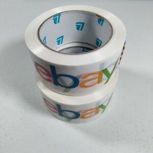 2 Rolls Official Classic eBay Branded Packing Shipping Tape BOPP 75 Yards 2.5Mil