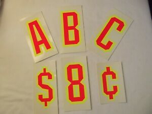 I Box Super Signs Cling 5&#034; Letter, Numbers, Symbols (185) - Red w/yellow border