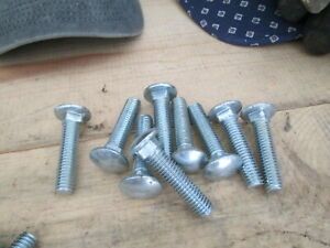 7/16&#034;-14 x 2&#034; Carriage Bolts w/Hex Nuts - Zinc Plated - Lot of 9 Pcs.