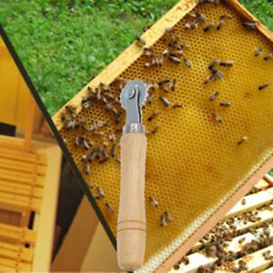 Home Beekeeping Tool Spur Wire Embedder Wheel Wooden Handle Durable Equipment