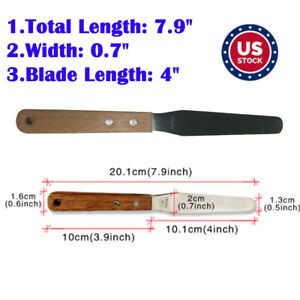 US 4in Wood Handle Flexible Ink Spatula Screen Printing Scoop